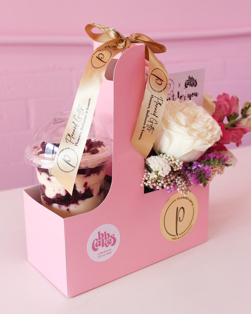 BBCAKES X Planned Gifts – Cake Cup and Blooms Bundle
