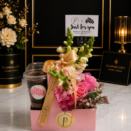 BBCAKES X Planned Gifts – Cake Cup and Blooms Bundle